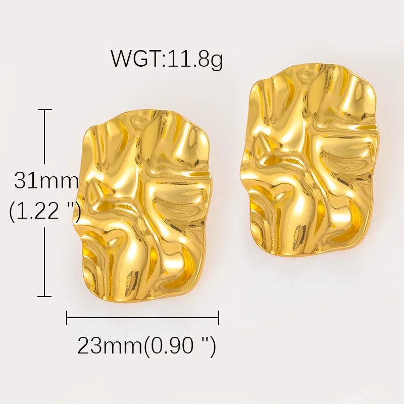 Gold U-Shaped Titanium Steel Earrings for Women