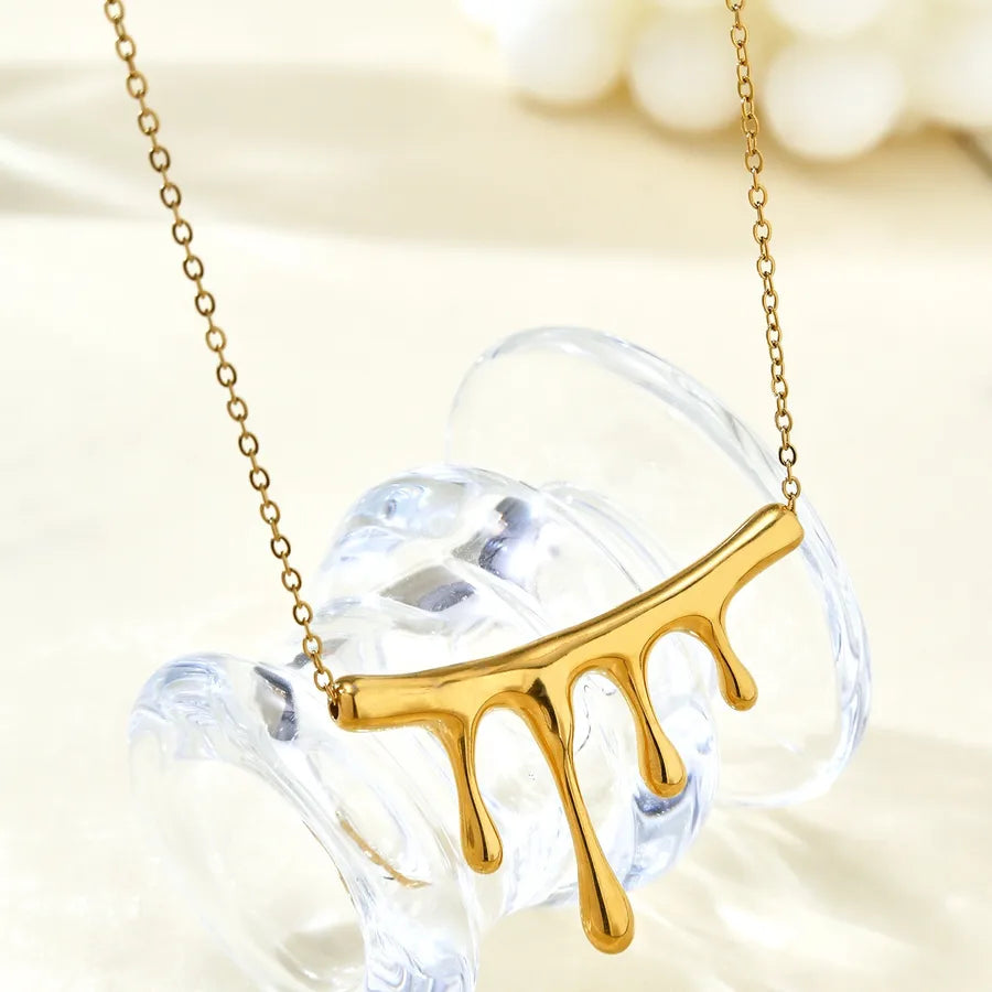 18K Gold Geometric Pendant Necklace for Women