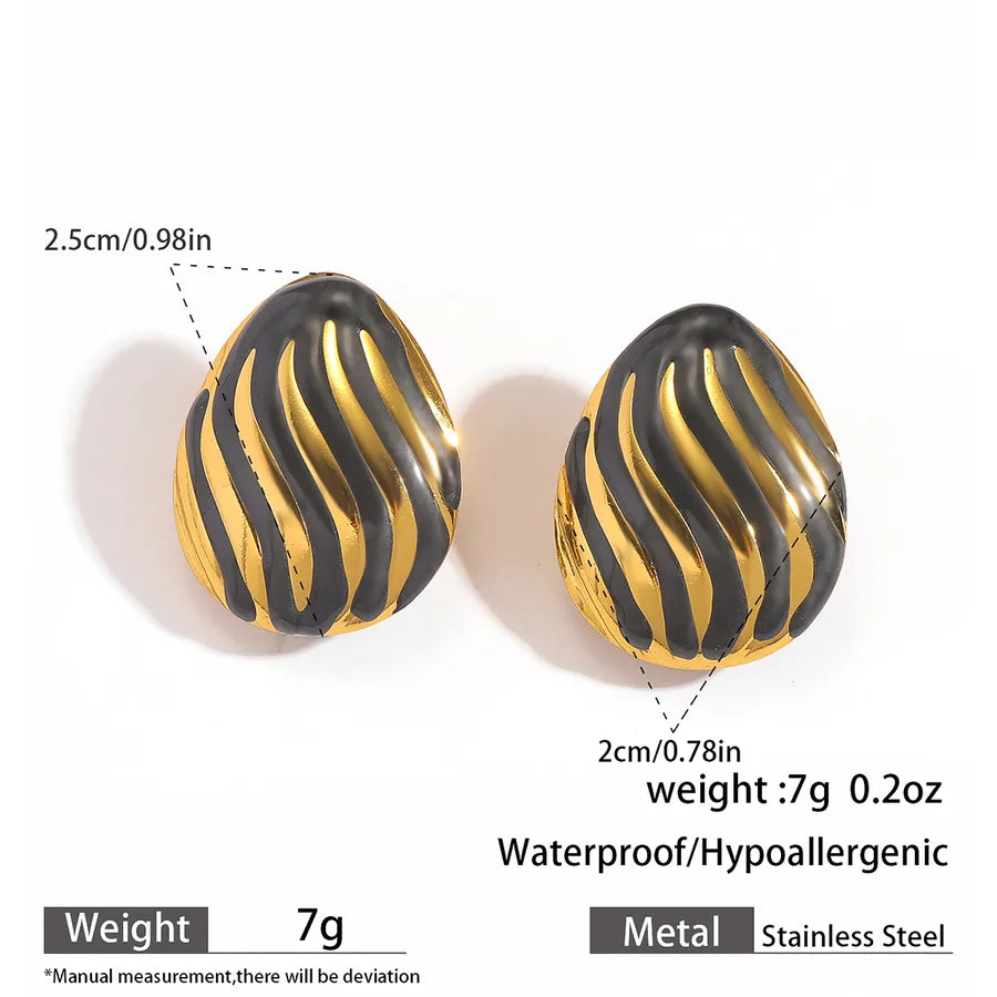 Gold Plated Titanium Steel Drop Earrings 9#