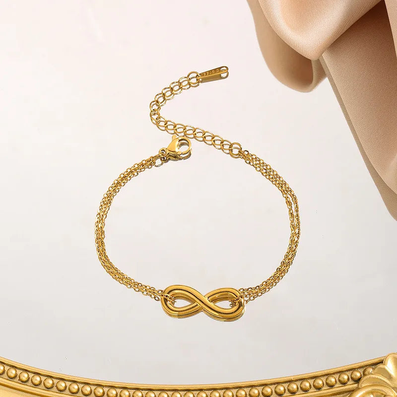 Double Layer Infinity Bracelet – Gold Plated