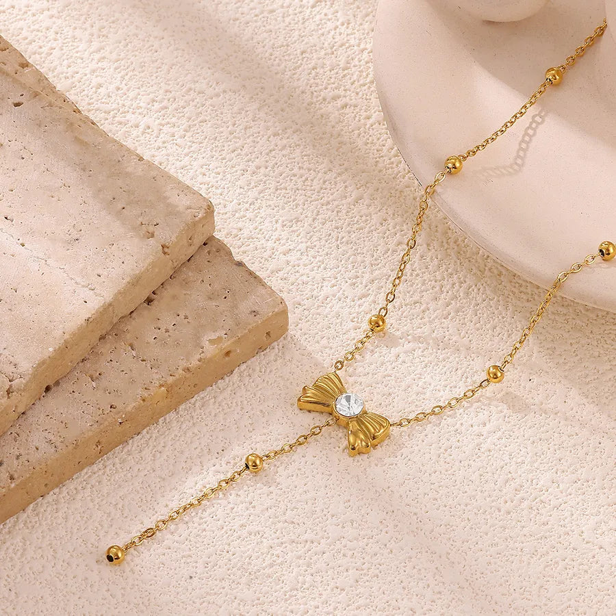 Elegant Butterfly Knot Y Necklace for Women