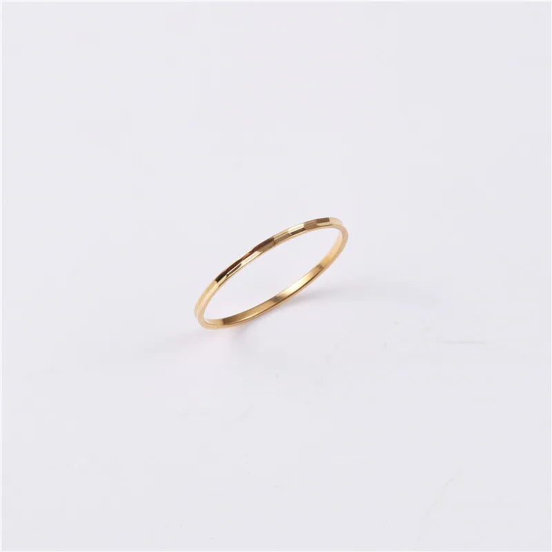 18K Rose Gold Geometric Titanium Steel Ring