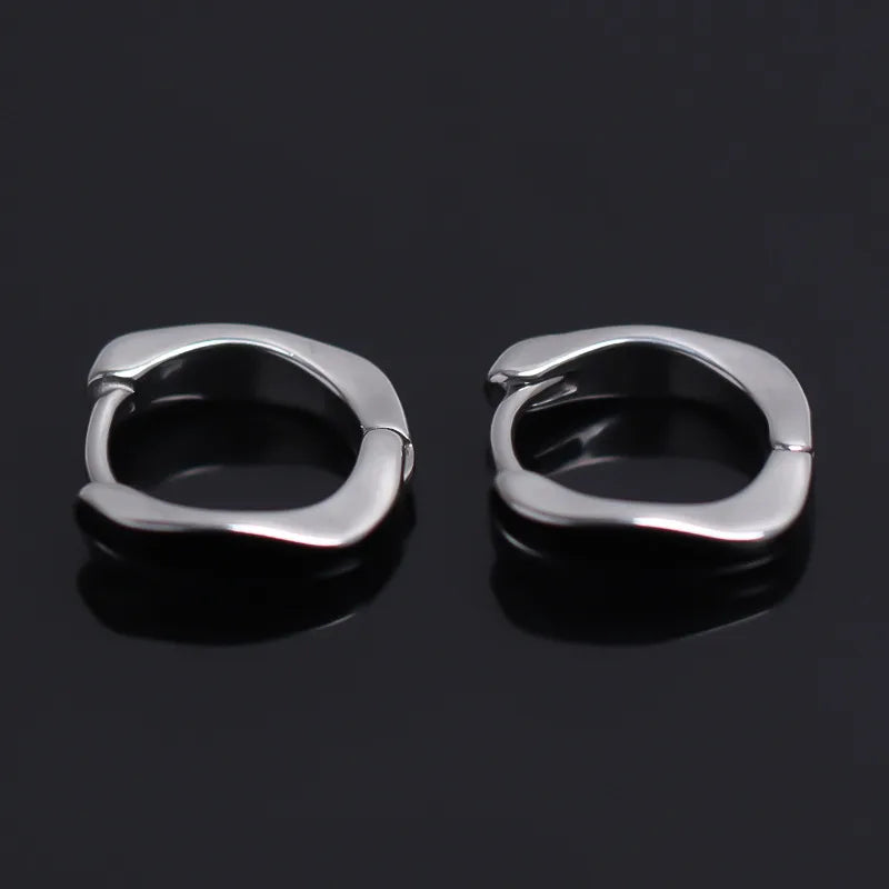 Men's Geometric Stainless Steel Stud Earrings