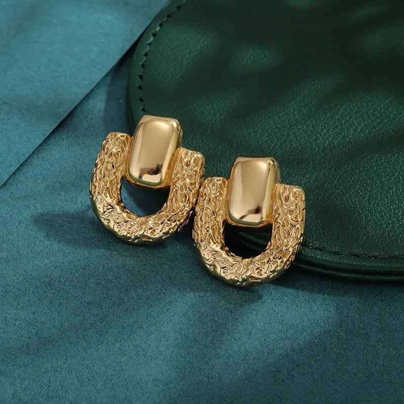 Bold Titanium Steel Large Hoop Earrings ES071