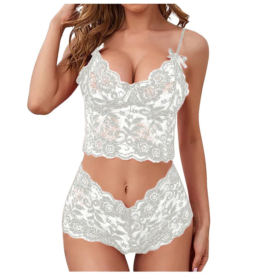 Women's Sexy Lace Lingerie Set White