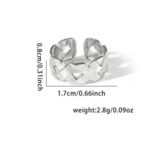 Titanium Steel Fish Tail Ring for Women Adjustable Opening TYR0354
