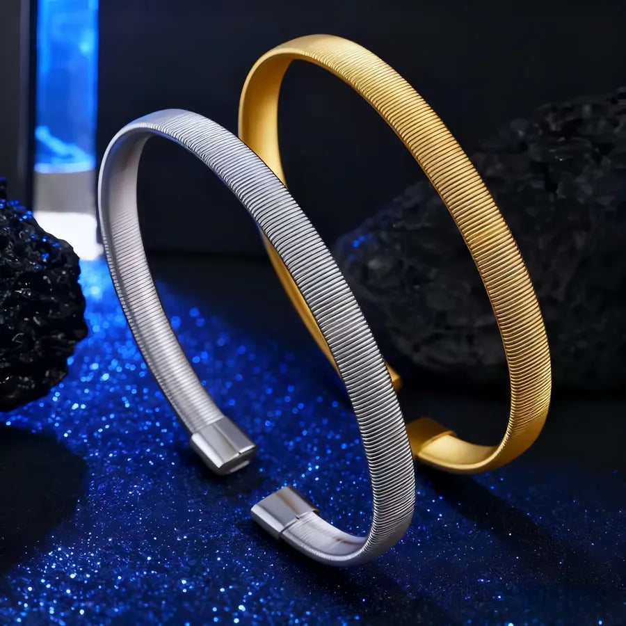 18K Gold Plated Twisted Stainless Steel Bracelet