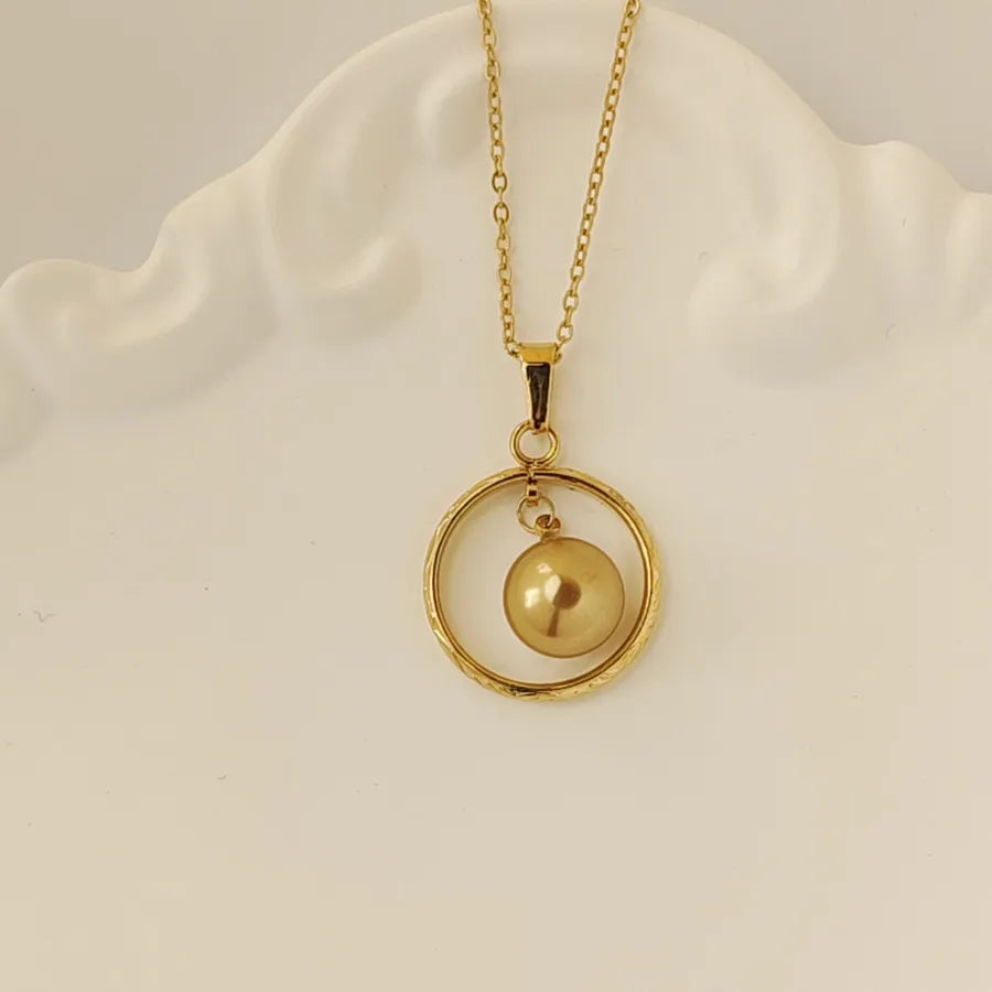 Titanium Steel Moon Pendant Necklace for Women