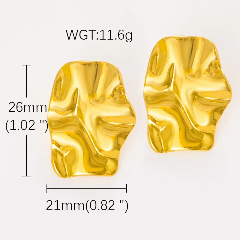 Gold U-Shaped Titanium Steel Earrings for Women BJGE0359