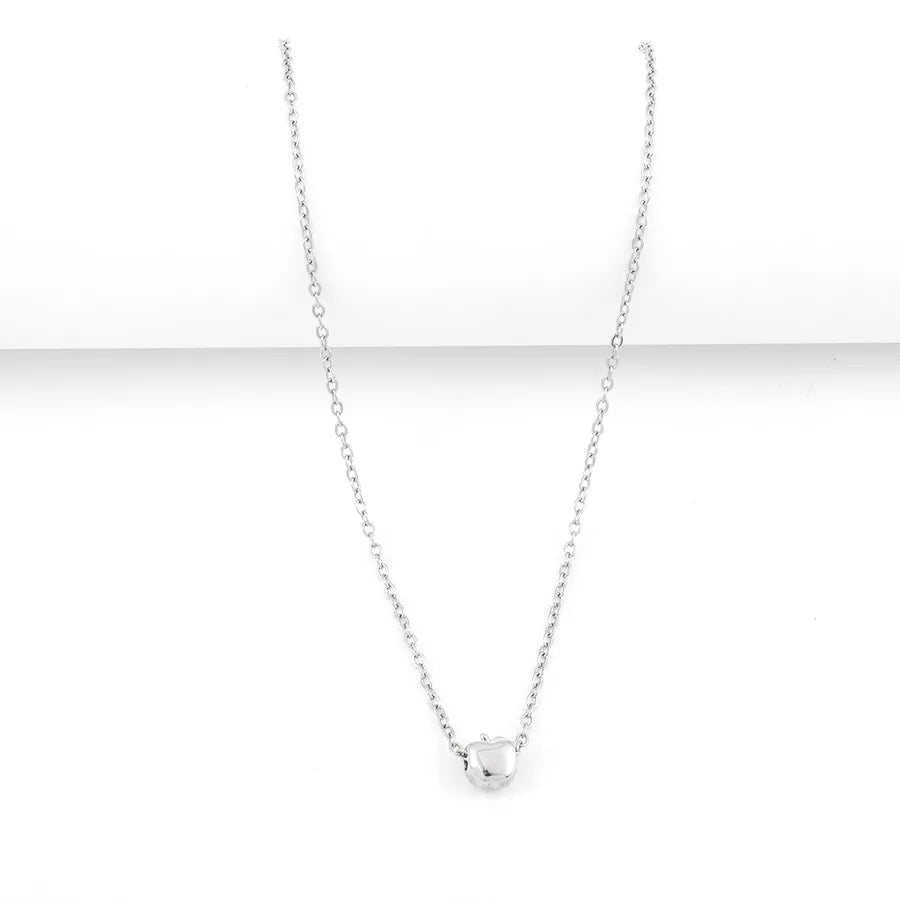 Gold Apple Pendant Necklace – Stainless Steel