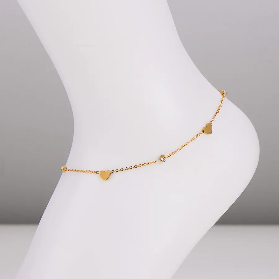 18K Gold Plated Three Heart Anklet