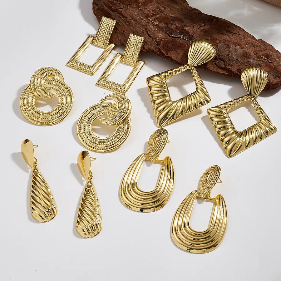 Gold Geometric Stainless Steel Earrings