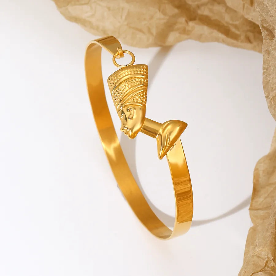 Gold Egyptian Pharaoh Stainless Steel Bracelet
