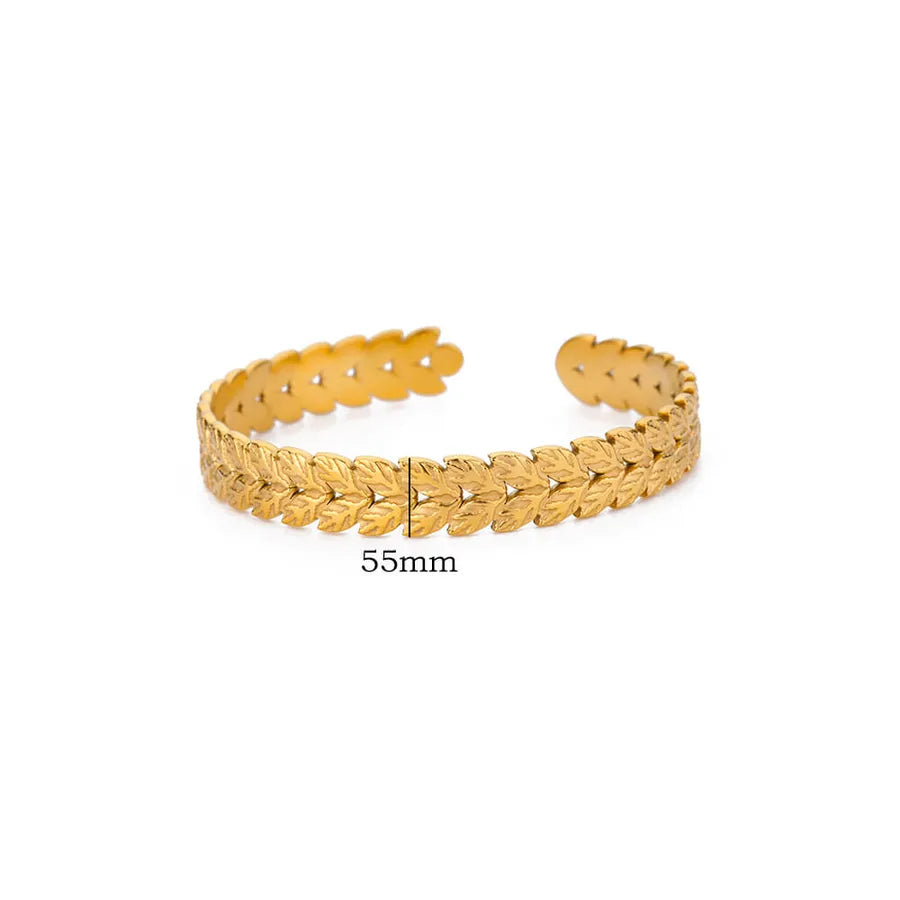 18K Gold Leaf Bracelet for Women B1616G