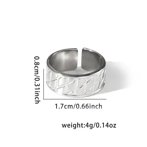 Titanium Steel Fish Tail Ring for Women Adjustable Opening TYR0351