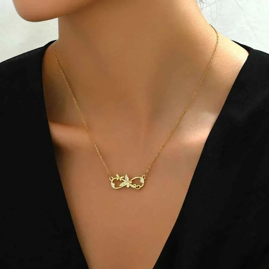 18K Gold Butterfly Pendant Necklace