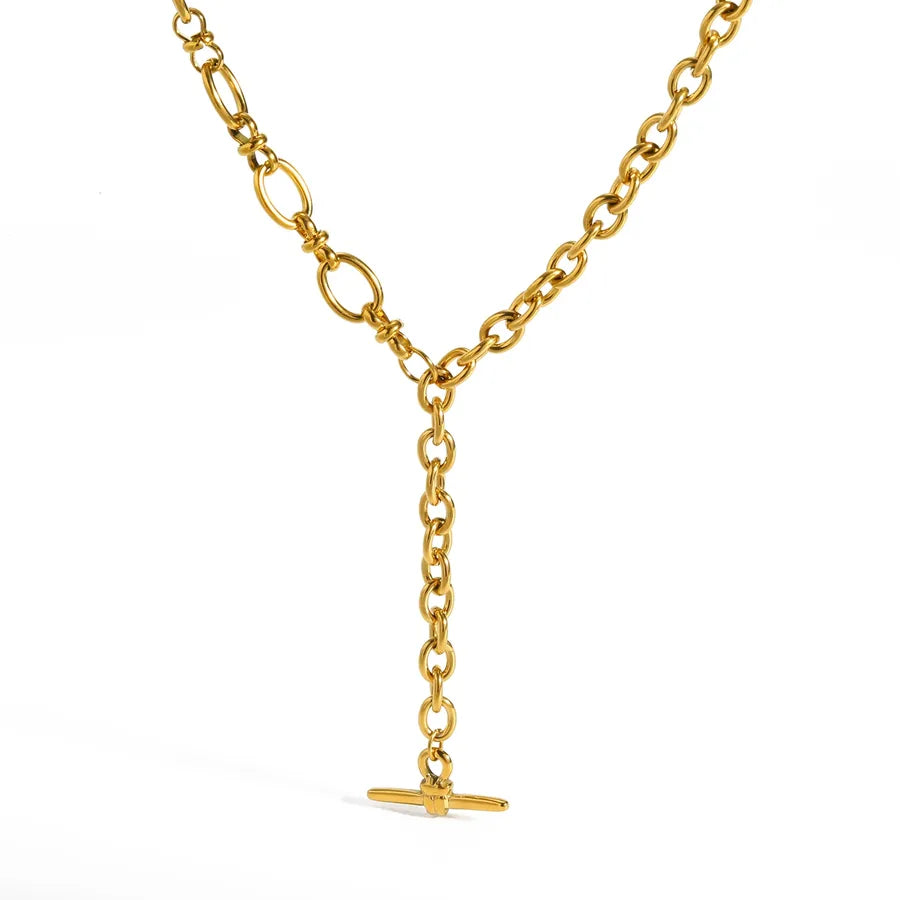 18K Gold Plated Geometric Stainless Steel Necklace