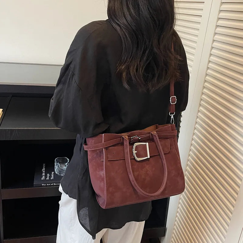 Color Block PU Crossbody Motorcycle Bag