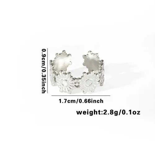 Titanium Steel Fish Tail Ring for Women Adjustable Opening TYR0429