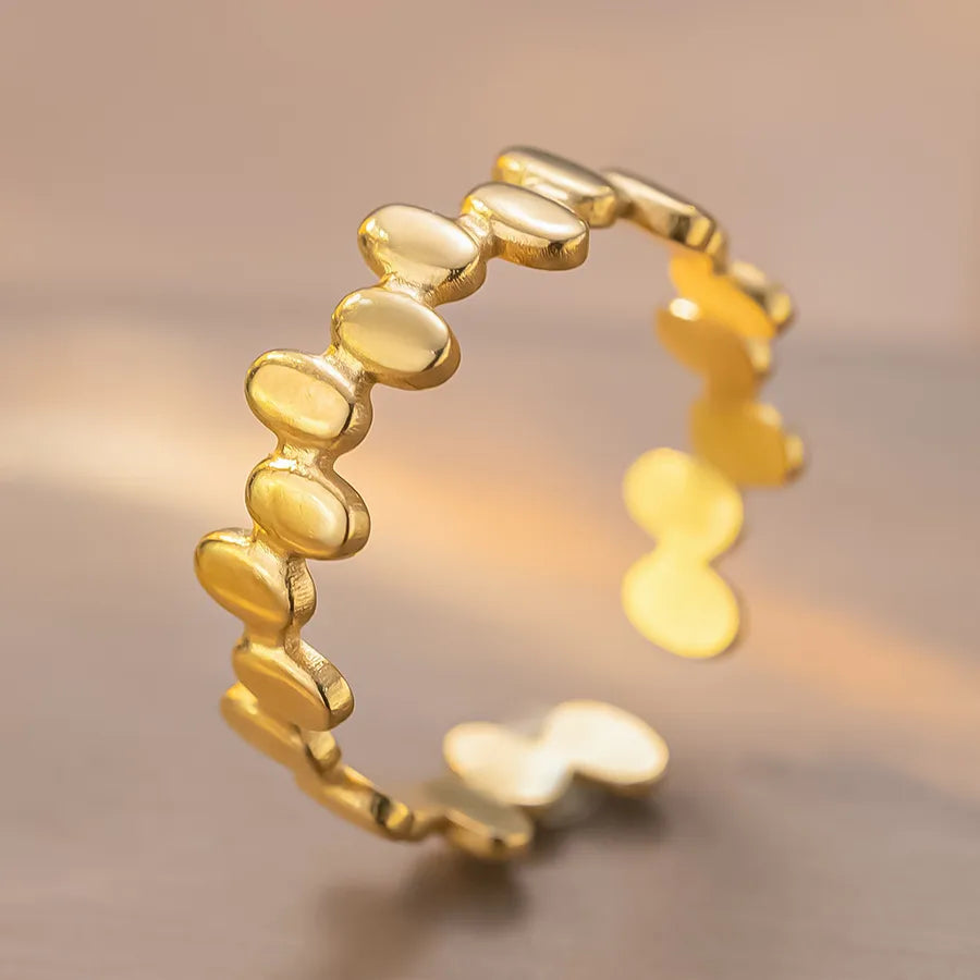 Adjustable Silver Maple Leaf Titanium Ring K137 Gold Ring Adjustable