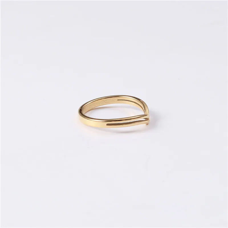 18K Gold Plated Geometric Titanium Steel Ring
