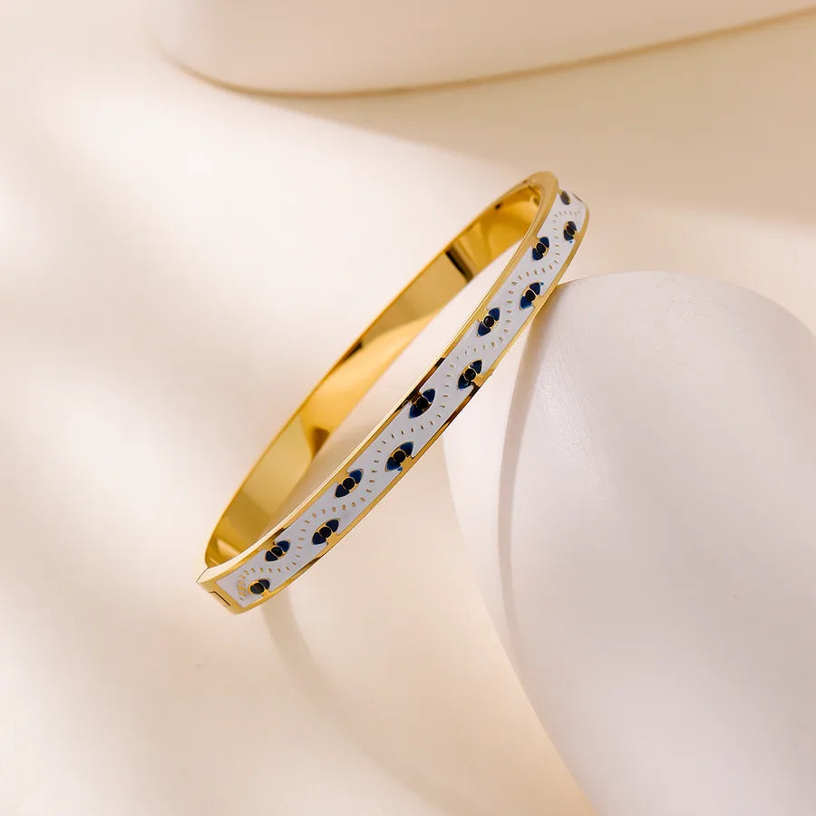 Abstract Geometric 18K Gold Titanium Bracelet