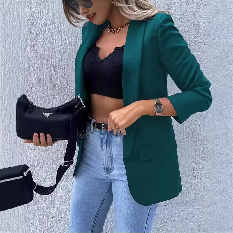 Elegant Printed Long Sleeve Blazer for Women