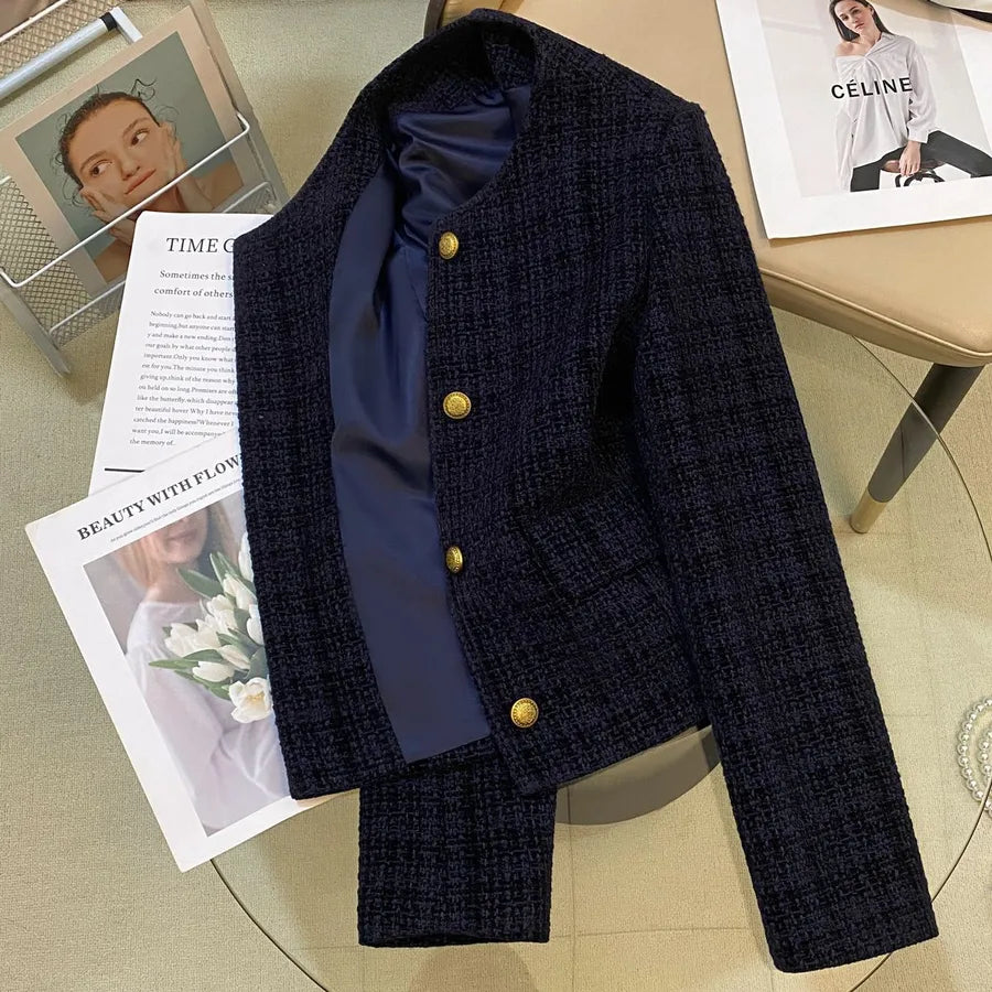 Dark Blue Casual Blazer for Women