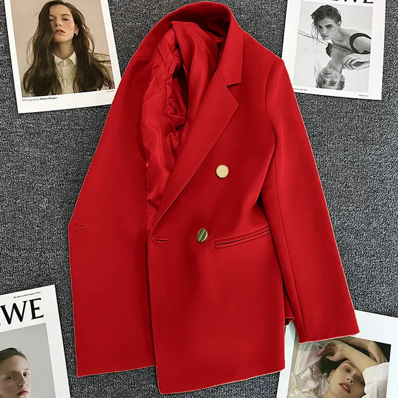 Candy Green Women's Blazer – Spring/Autumn Style Red