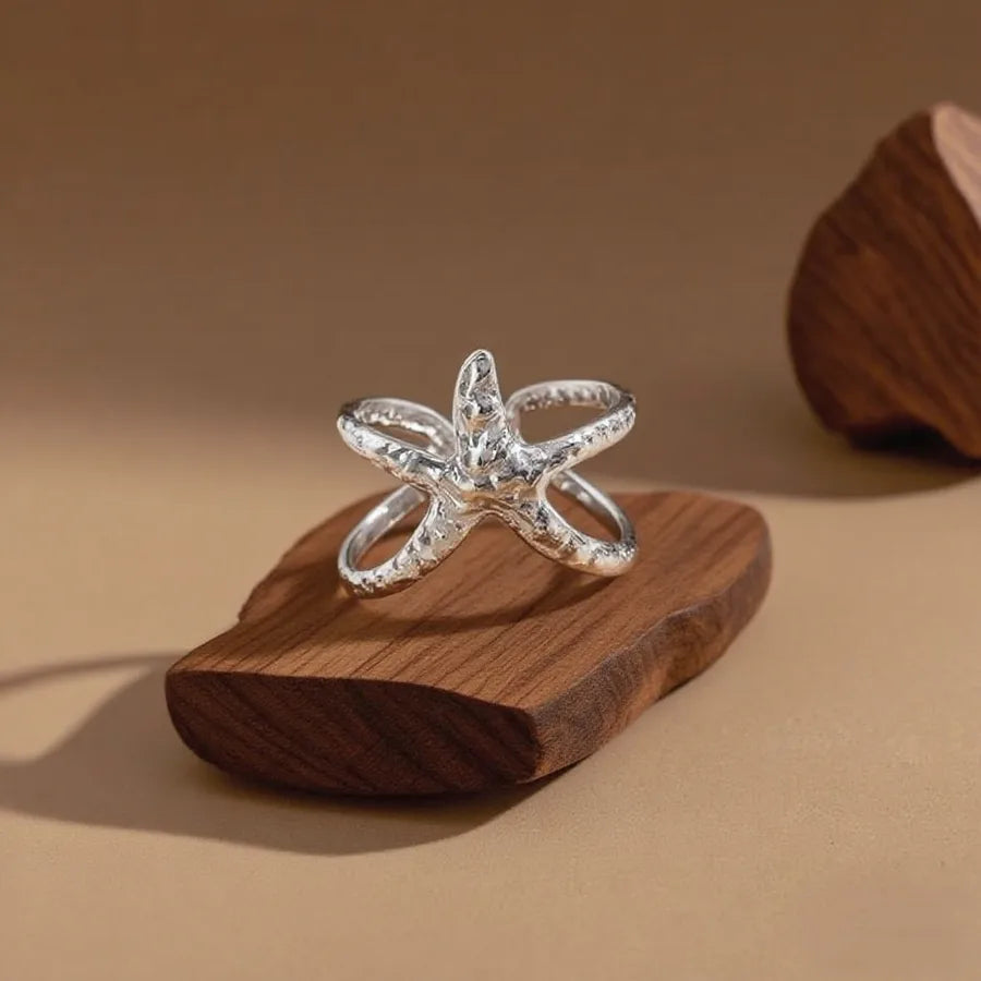 Hollow Seahorse Ring in Stainless Steel Z0223-Sea Star-Ring-Steel Color