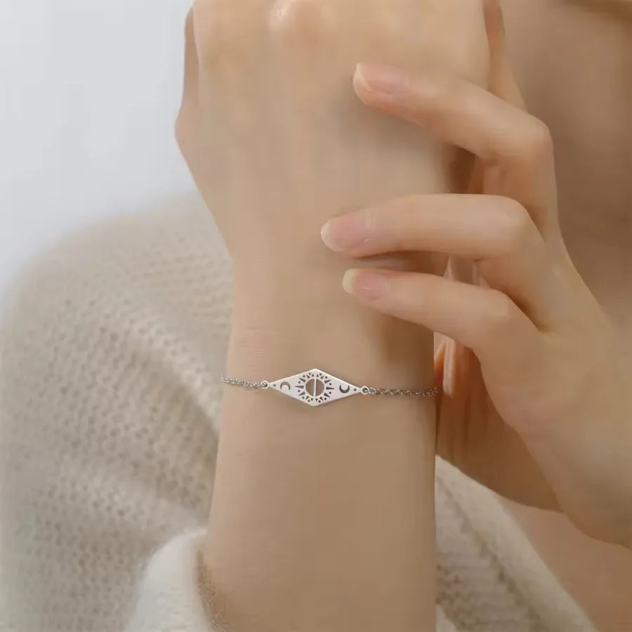 Sun & Moon Gold Stainless Steel Bracelet