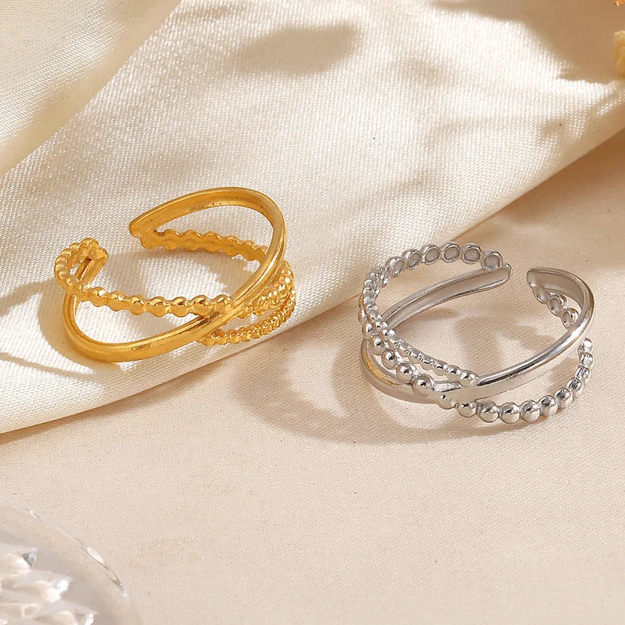 18K Gold Plated Geometric Open Ring for Women