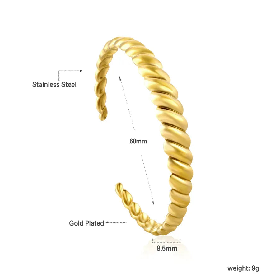 18K Gold Open Hand Bangle Bracelet for Women BR924601G