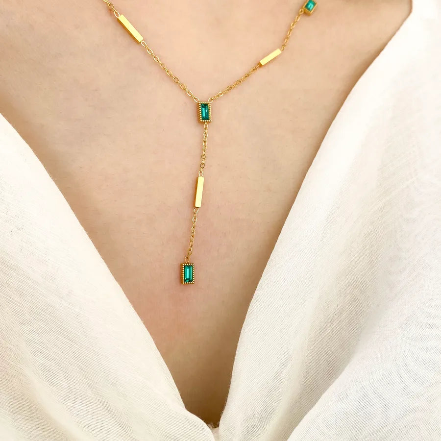 18K Gold Plated Geometric Titanium Necklace