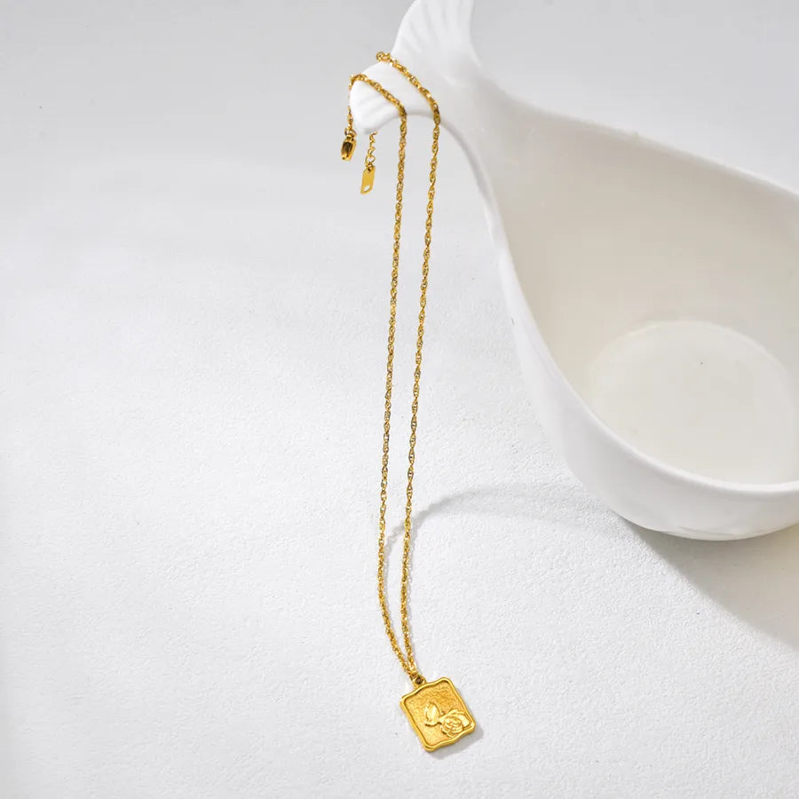 Rose Gold Butterfly Stainless Steel Choker Necklace