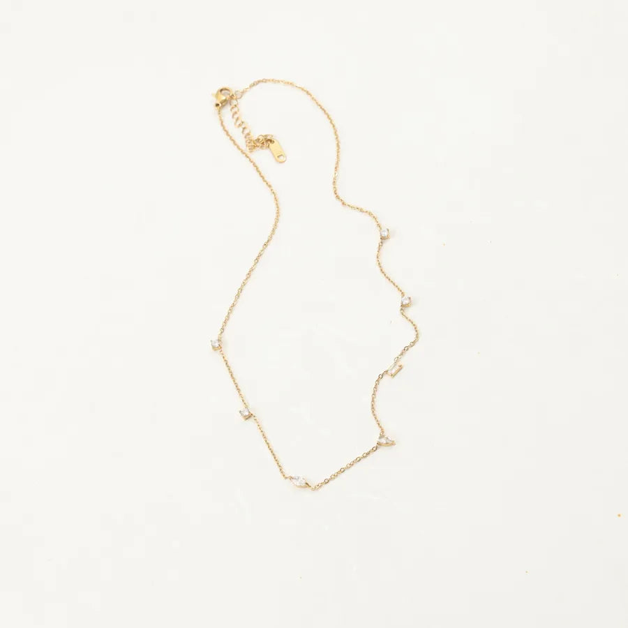 18K Gold Plated Geometric Zirconia Choker