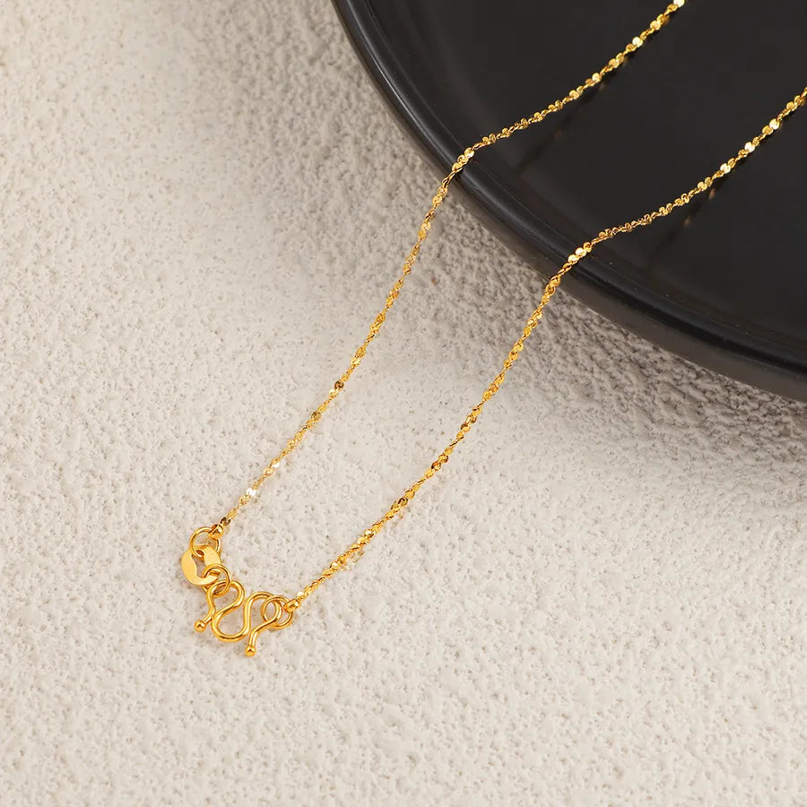 Gold Plated Stainless Steel Chain Bracelet for Women M Buckle 8【Starry Necklace Yellow】