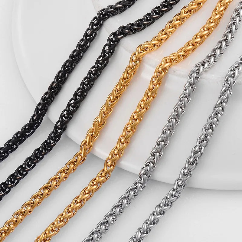 Geometric Titanium Steel Necklace Set