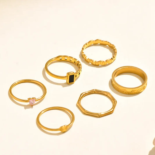 Gold Plated Asymmetric Heart & Wave Ring