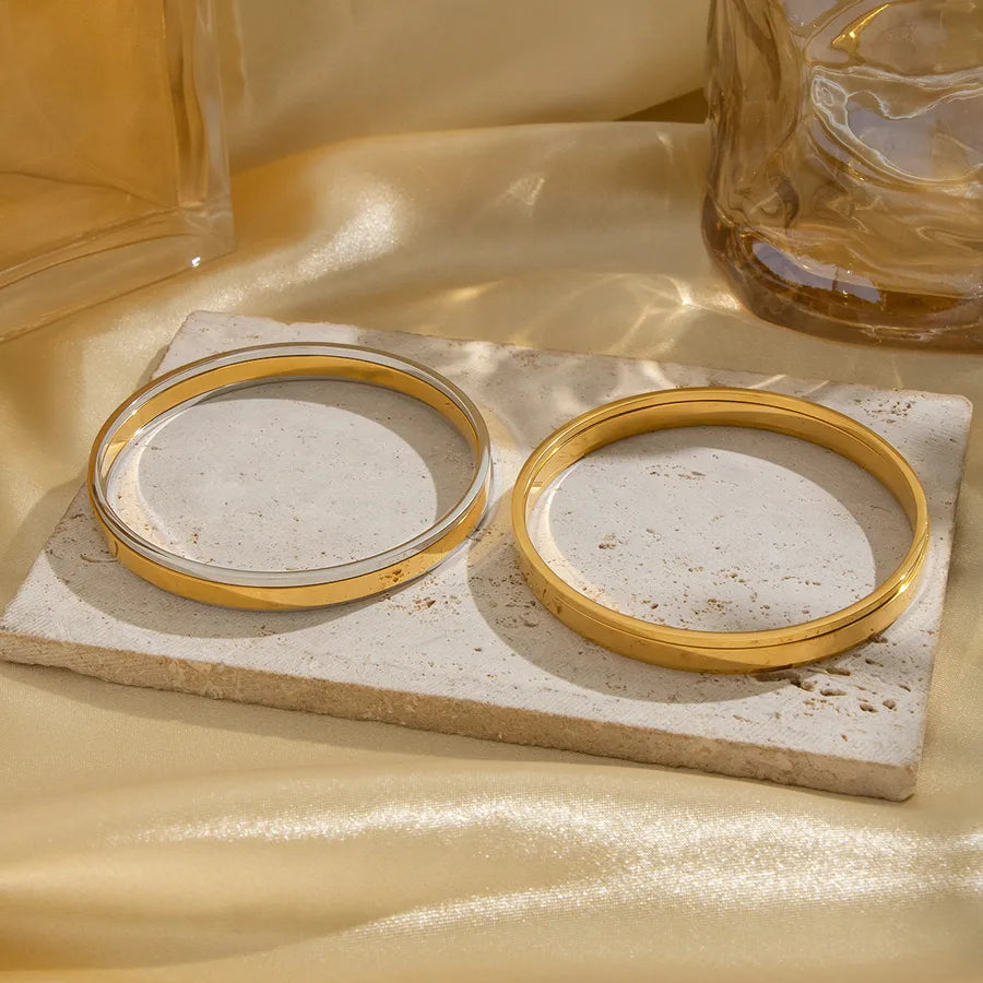 Geometric Layered 18K Gold Bracelet