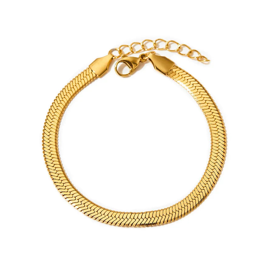 Gold Plated Titanium Steel Snake Chain Bracelet