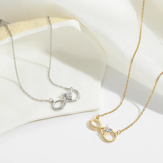 Heart Zircon Pendant Necklace – 18K Gold Plated