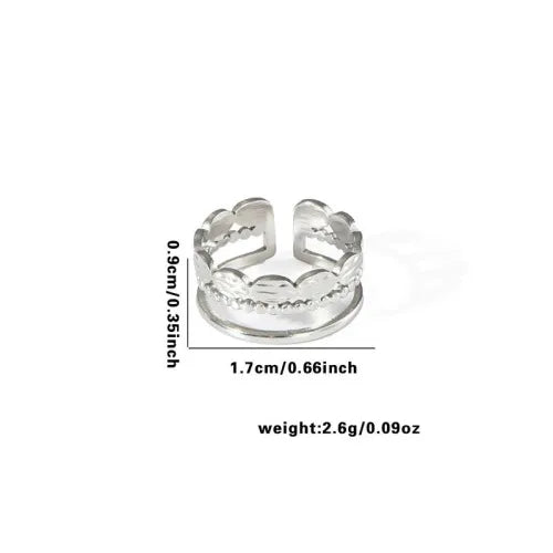 Titanium Steel Fish Tail Ring for Women Adjustable Opening TYR0386$