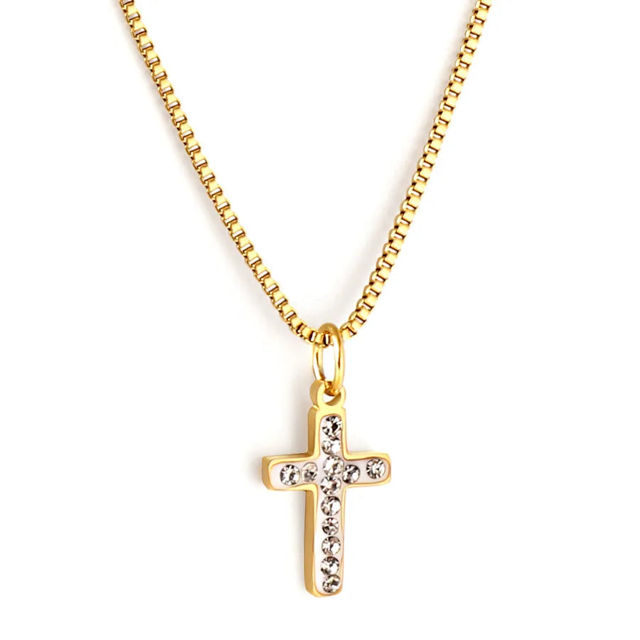 Heart Cross Stainless Steel Necklace