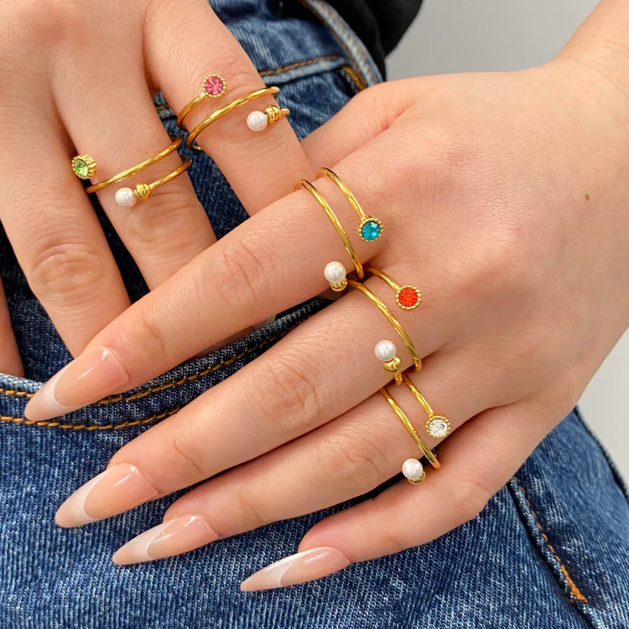 18K Gold Plated Titanium Steel Geometric Ring