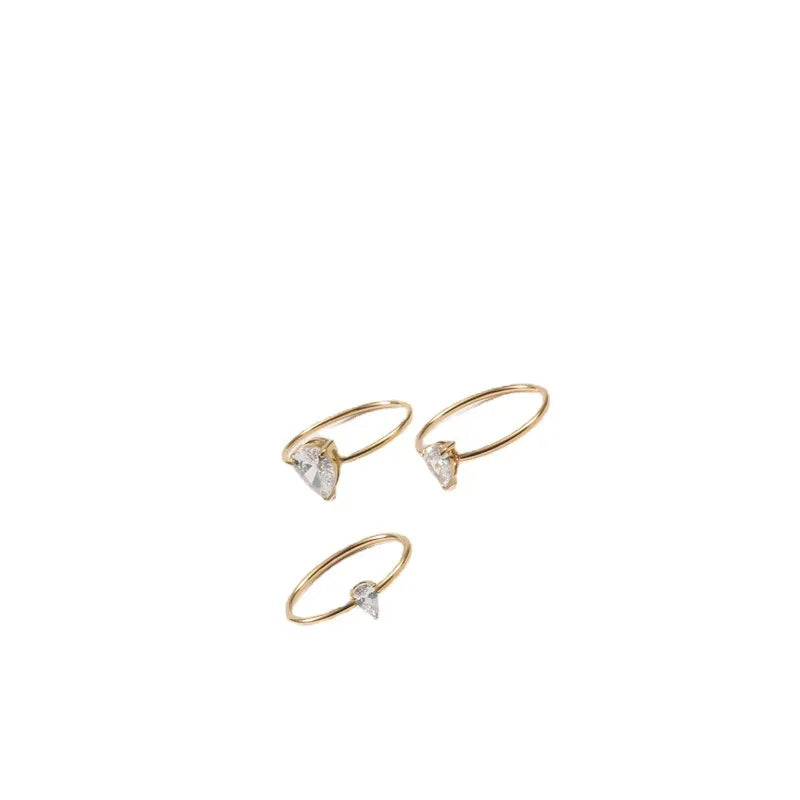 18K Gold Plated Titanium Ring with Diamond Accents