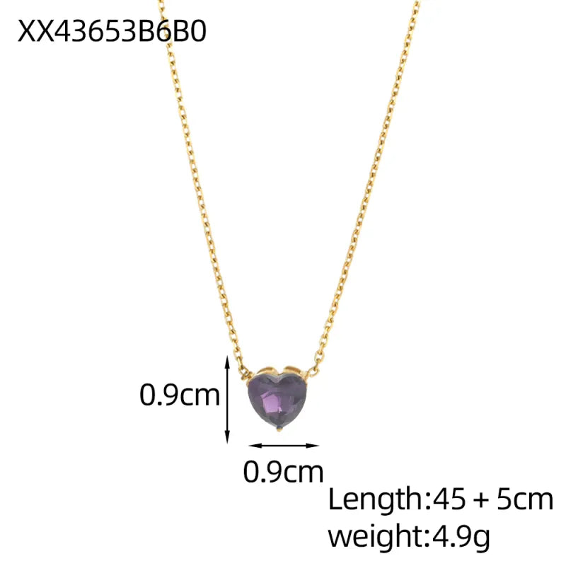 Minimalist Gold Heart Pendant Necklace One Size XX43653B6B0 9*9*1