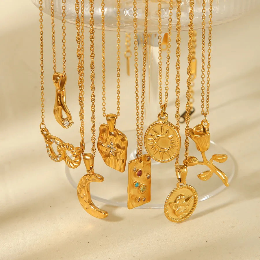 Gold Sun & Moon Pendant Necklace