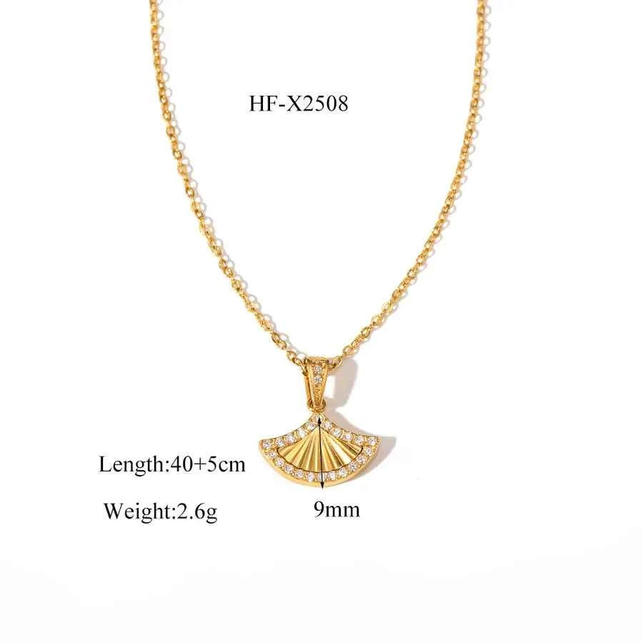 18K Gold Plated Geometric Heart Pendant Necklace