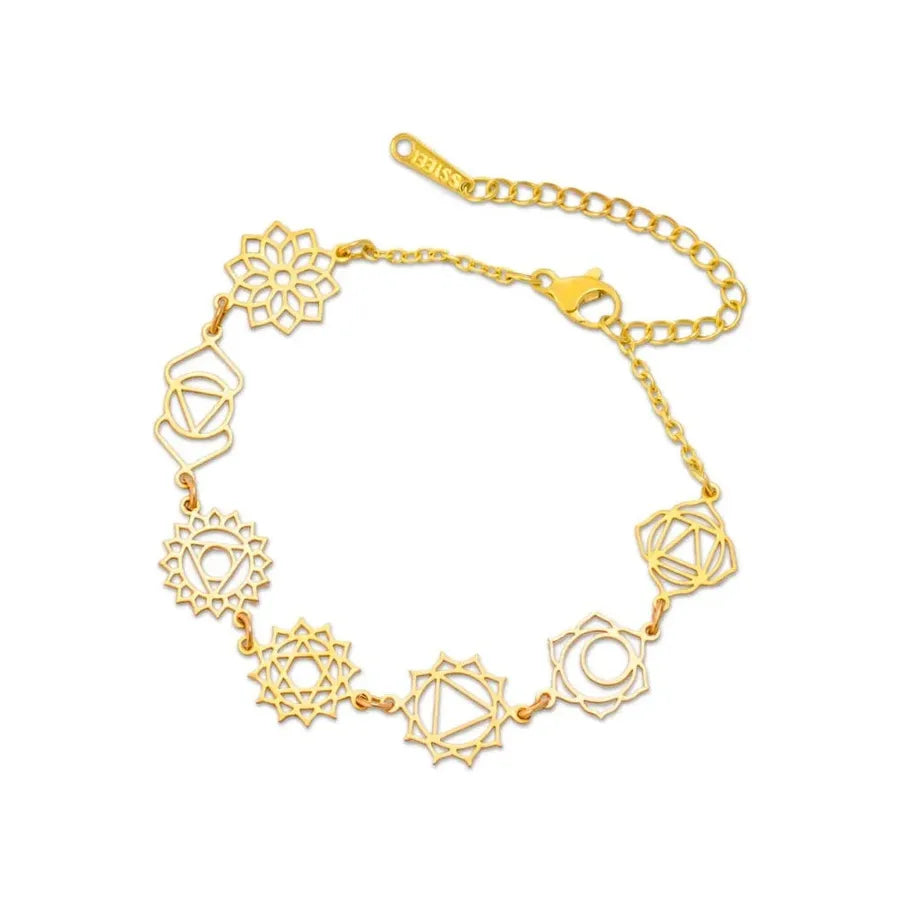 Gold Yoga Elements Stainless Steel Bracelet